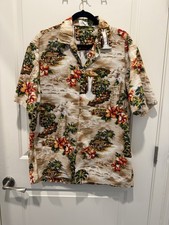 Vintage RJC Hawaiian Shirt Mens Floral Aloha Tropical Hula Girls Palm Trees XXL
