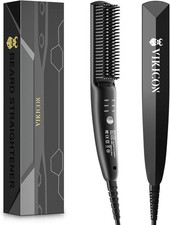VIKICON Beard Straightener Comb, 30s Fast Heated Ionic Styling Brush For Men