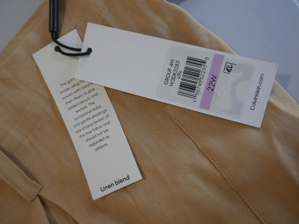 Calvin Klein Woman's Plus Size High-Rise Tie-Waist Cargo Linen Blend Pants 22W thumbnail 5