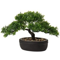 Kunstbonsai KüNstliche Pflanze Podocarpus Im Keramik-Topf FüR BüRo Fensterbank