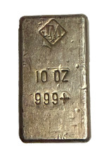 10 oz Tier 1 Vintage Johnson Matthey Silver Poured Bar Ingot Less Than 250 JM