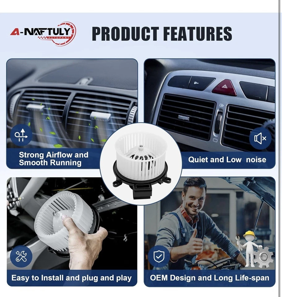 Rear AC Heater Blower Motor Fan Compatible with 2006-2020 Dodge Grand Caravan&mr - Image 3 of 4