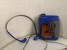 VTG Sony Sports Walkman Mod WM-FS399 Radio Cassette Player BLUE W/ Headphones