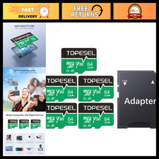64GB Micro SD Card 5 Pack, High Speed UHS-I TF Card with Adapter, 90MB/s, C10, U
