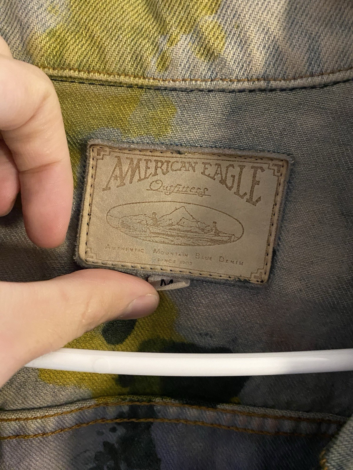 american eagle denim jacket custom rainbow design… - image 2