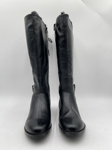 Women’s David Tate Lani Wide Calf Riding Black Leather Side Zipper Boot 9M - Picture 2 of 6