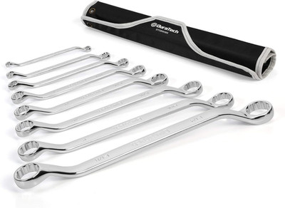 50-Degree Offset Wrench Set, SAE, Double Box End Wrench Set, 8-Piece, 1/4'' to 1