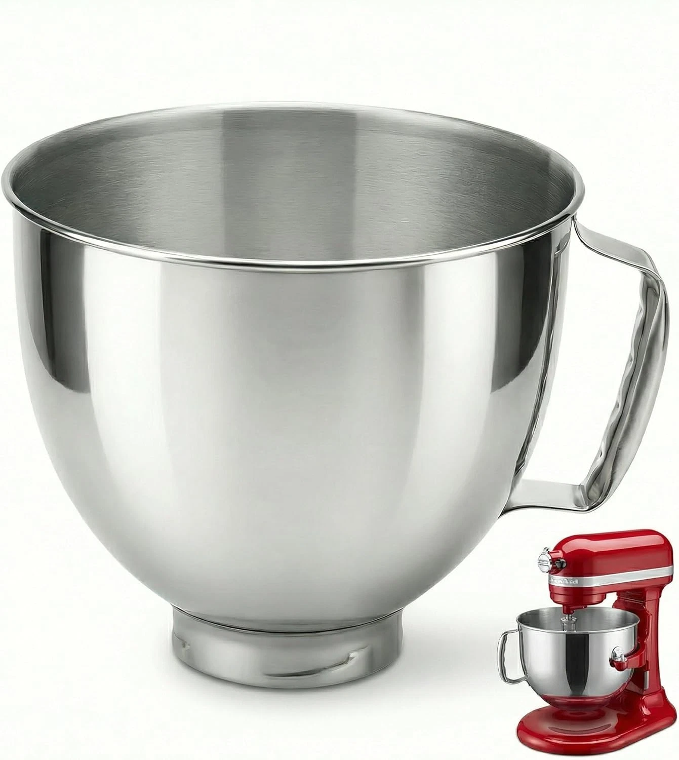 5QT Stainless Steel Mixer Bowl Replacment, Compatible with Kitchenaid Tilt-Head