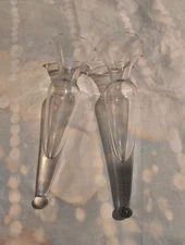 Antique 1950s Candlesticks Replacement Vase Clear Ruffle Candelabra Insert Vase