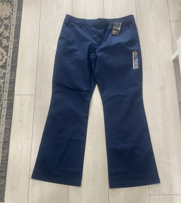 Lee Wrinkle Free Bootcut Mid Rise Chino Pants Navy 36W Cotton Spandex