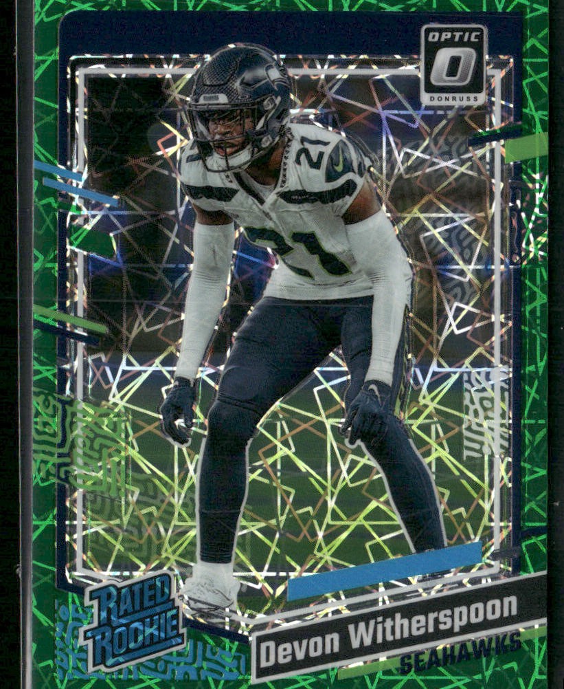 2023 Donruss Optic #292 Devon Witherspoon Green Velocity
