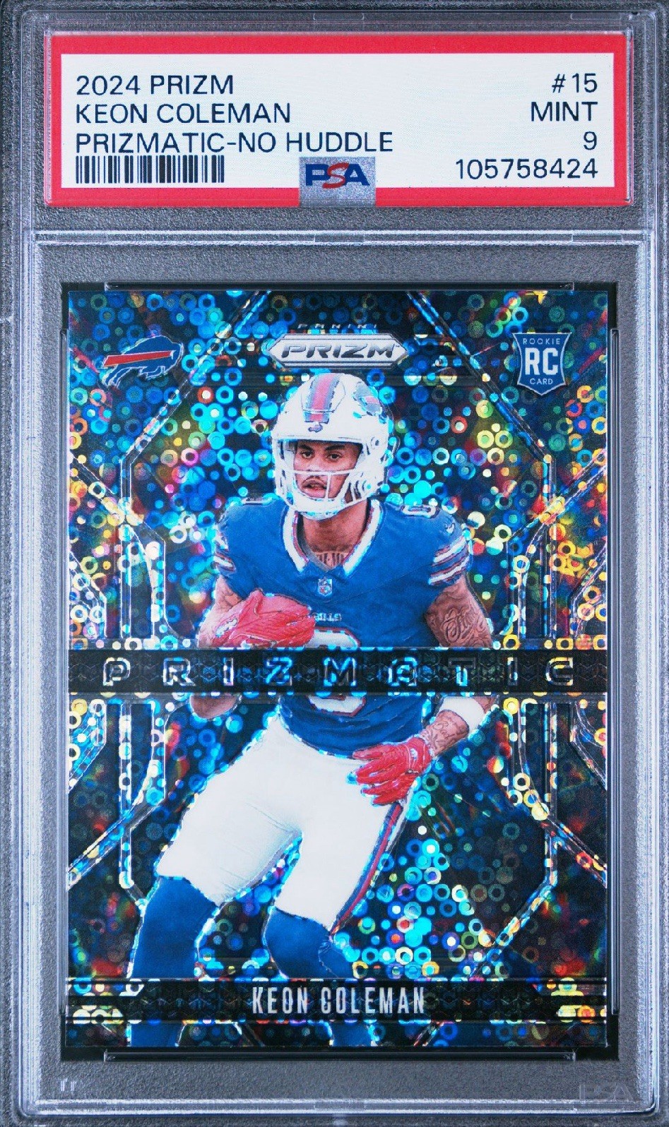 2024 Panini Prizm Prizmatic No Huddle Keon Coleman Rookie PSA MINT 9