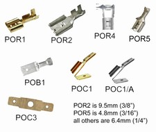 Brass terminals, male, female, multiway, crimp - choose type and quantity