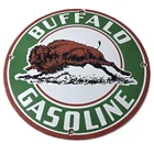 Vintage Buffalo Gasoline Sign - Gas Motor Oil Pump Plate Porcelain Sign