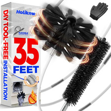 35 Feet Dryer Vent Cleaner Kit, Flexible Lint Brush with Drill Attachment, Firep