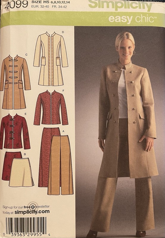 SIMPLICITY 4099  Women's Coat, Jacket, Pants, Skirt Sizes  6-14 NEW & UNCUT