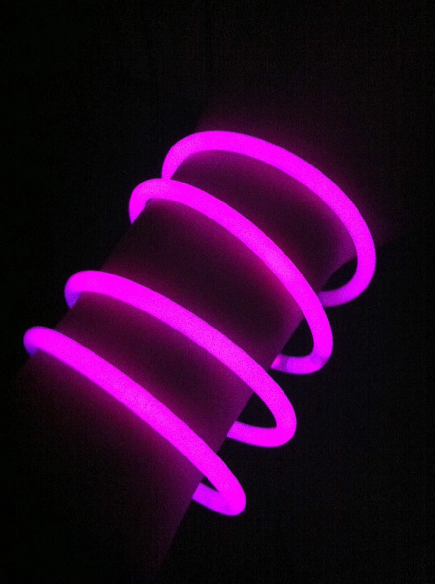 100 PULSERAS FLUORESCENTES ROSA BRILLANTE ESTRELLA LUZ FLUORESCENTE DJ