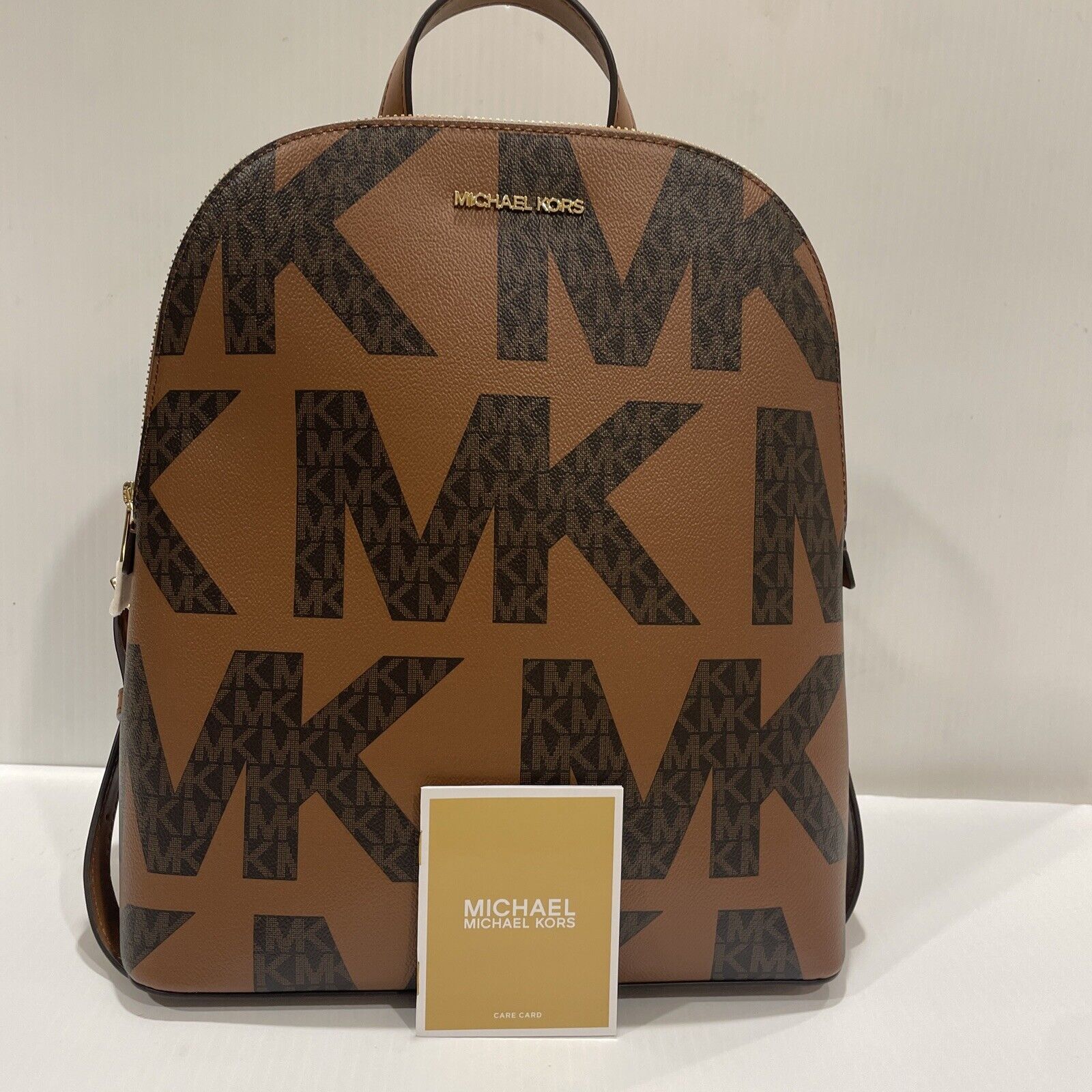 NWT $298 MICHAEL KORS CINDY LARGE GRAPHIC LOGO BACKPACK  LUGGAGE MULTI