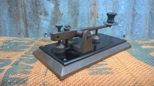 Large Antique Vintage Morse Code Telegraph Spark Key - Photo 10/11