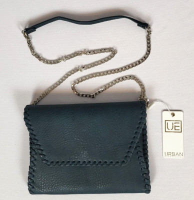 Urban Expressions NWT Blue Pebbled Faux Leather Convertible Whipstitched Bag