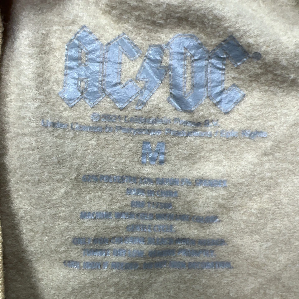 Sudadera AC/DC Pullover Amarillo Manga Larga 1979 Gira Mundial Talla Mediana Foto 3 de 4