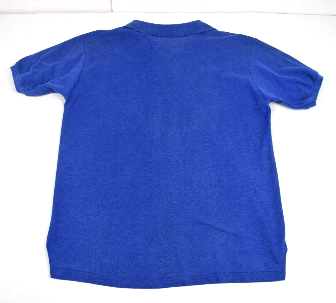 Vintage Le Tigre polo Shirt Size M/L 80s Vibrant Blue Tiger