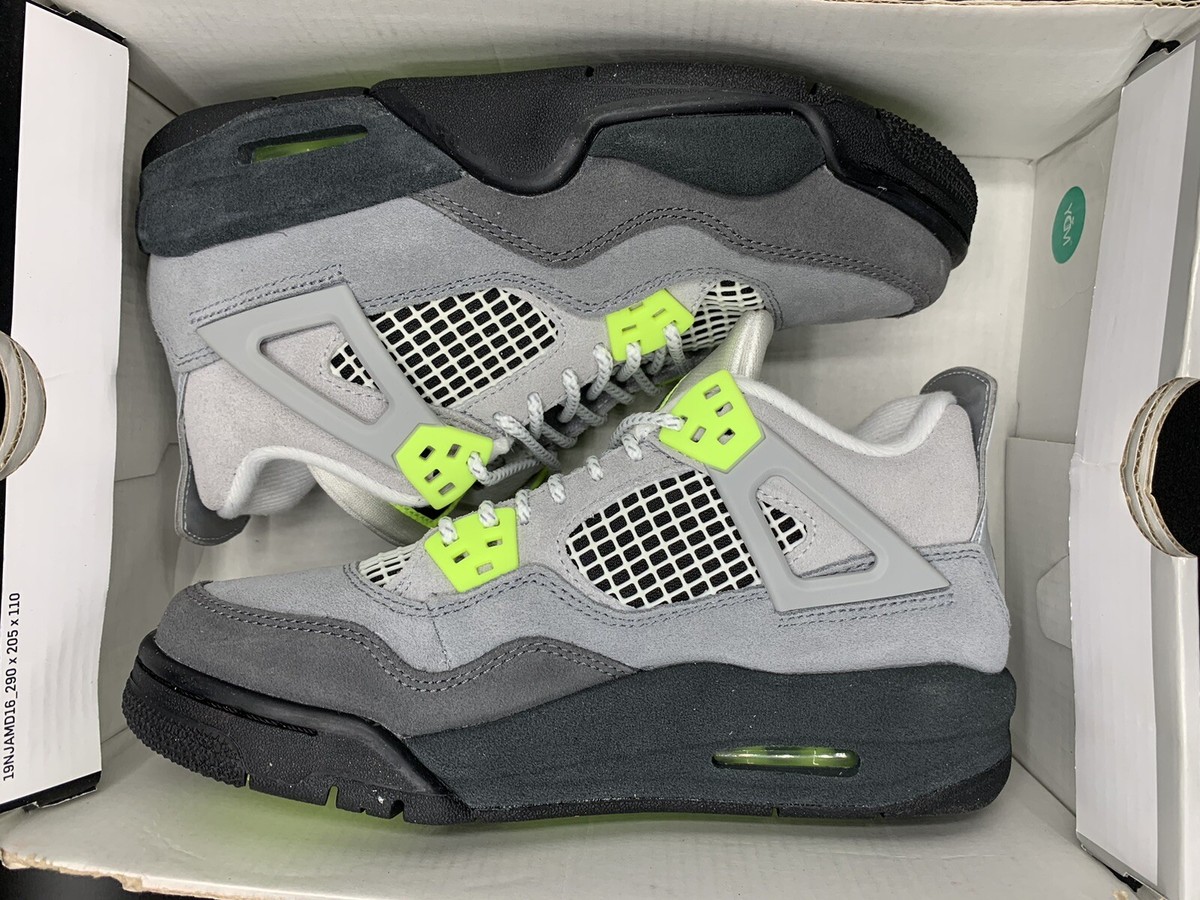 NIKE Air Jordan 4 グレー/イエロー 11 ネオンカラーＥＮＤ． Nike Air Jordan 4 Neon ナイキ エアジョーダン4 ネオン 95