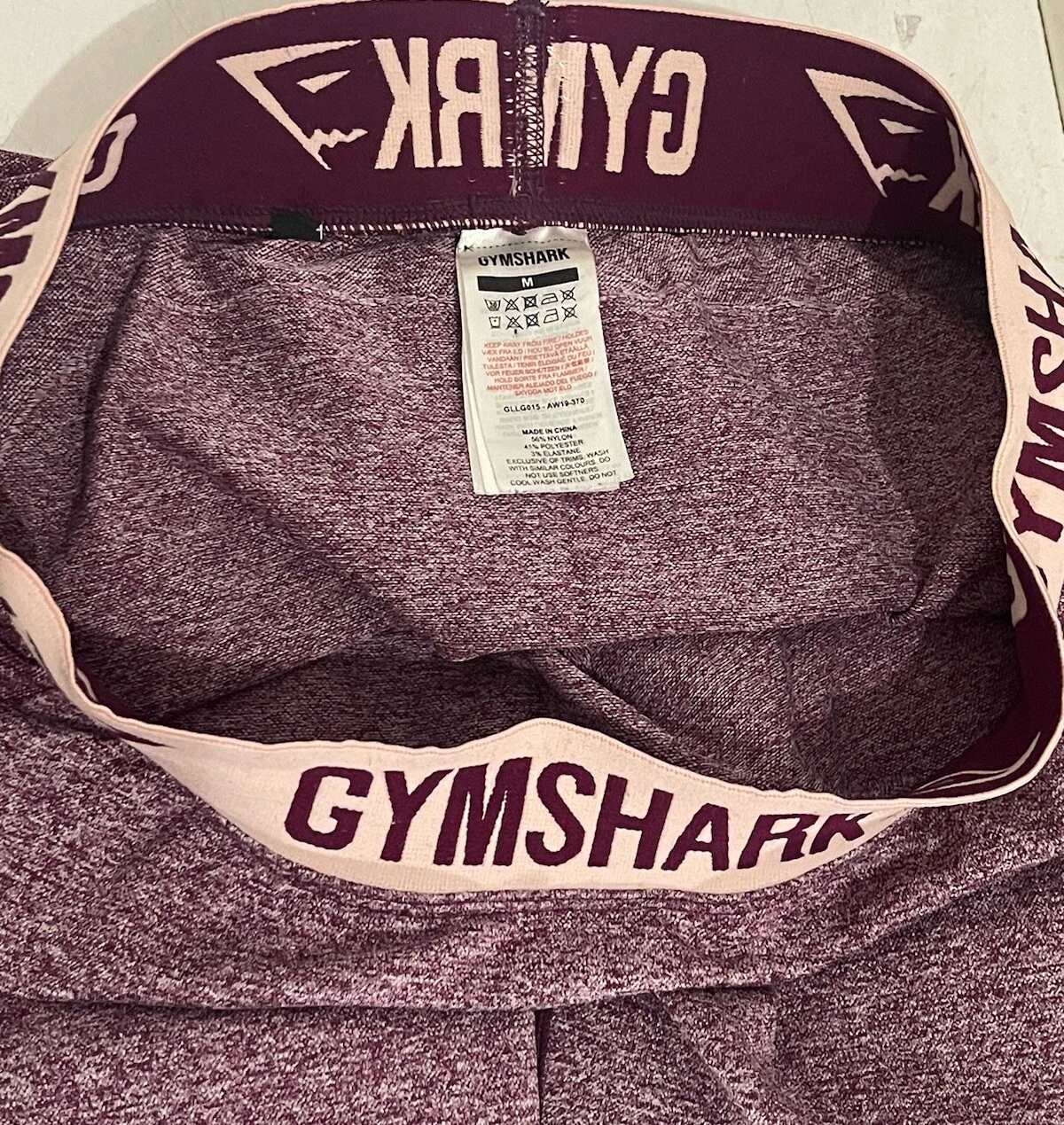 gymshark flex dark marl blush nude preowned leggings