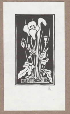 Exlibris - JENS MÜLLER - 4 Signed ''Self'' Exlibris - Flowers, Plants, Fauna - X3