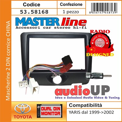 Verkleidung Radio 2 din Yaris 1999 A 2002 Set Steckverbinder E Rahmen X Chinese