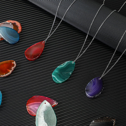 100 Stück Geode Achatscheibe Kristalle Bulk polierte Geoden Steine Achat Licht Ta - Bild 8 von 8