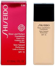 Shiseido Sheer and Perfect Foundation SPF 18 - D20 Rich Brown BNIB 