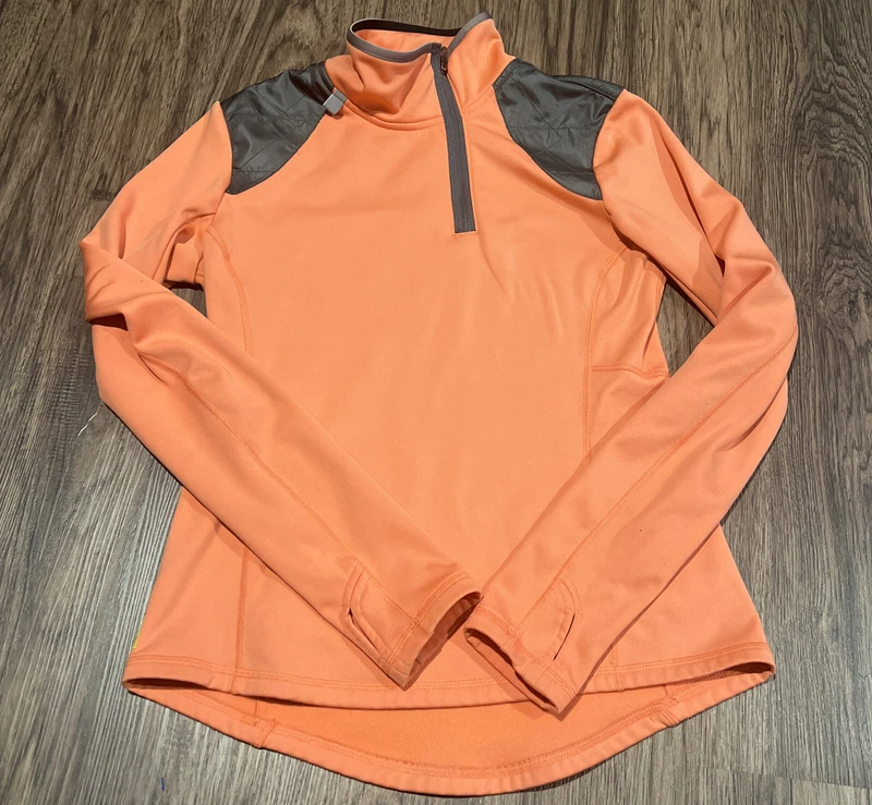 lole 1/4 zip track stretch thumb holes zip pocket jacket