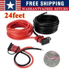 Heavy Duty 24 Ft Quick Disconnect Winch Power Cable 2 Gauge 2 Awg Copper Wiring