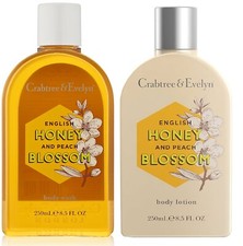 Crabtree Evelyn ENGLISH HONEY PEACH BLOSSOM Body Wash Lotion 8.5 oz Each