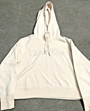 Calvin Klein Performance Women’s Cropped Top Hoodie M PINK Long Sleeve