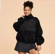 Blogilates Women's Campfire Fleece Full Zip Jacket - Black XL