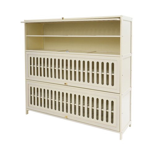 White Shoe Cabinet 7-tier Shoe Cabinet With Flip-up Doors For Entryways Bedrooms - Picture 14 of 22