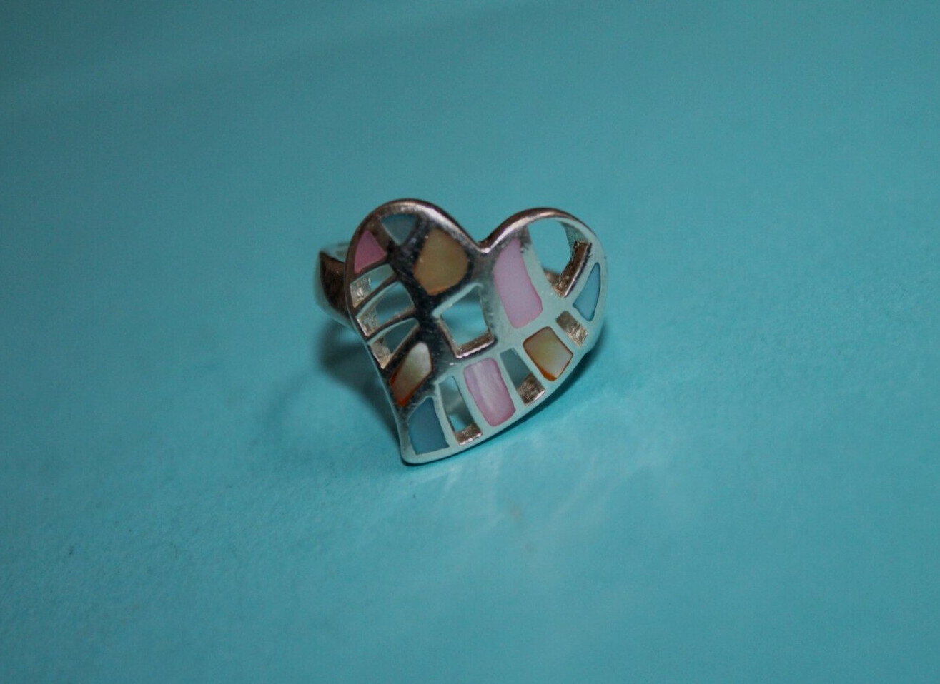 Sterling Silver Designer Multi Colored Stone Open… - image 2