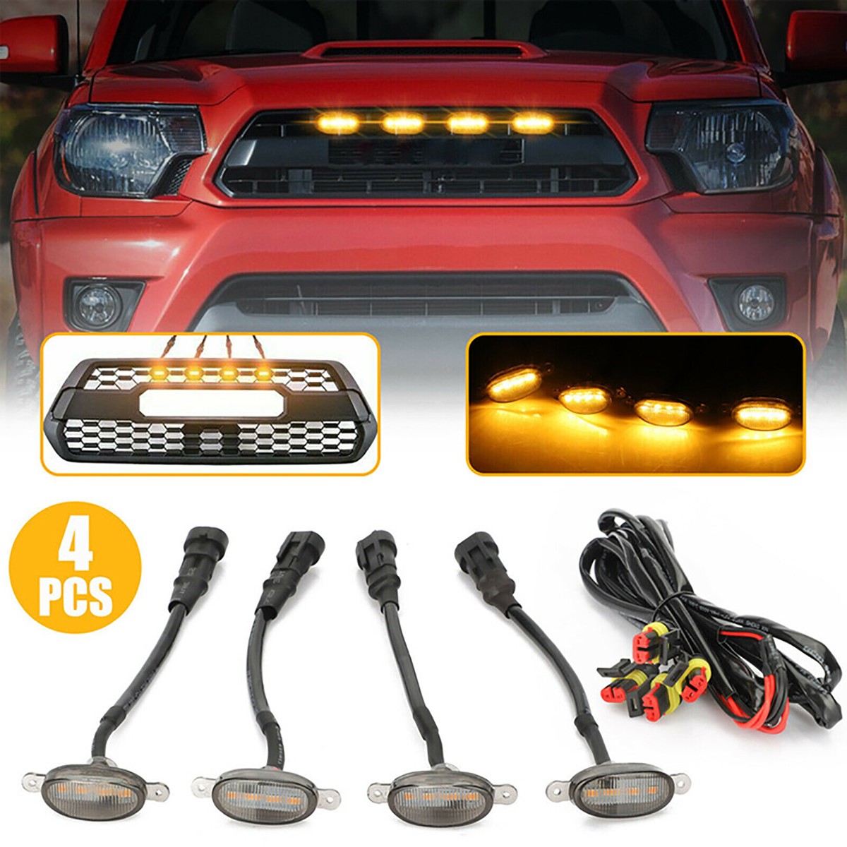 5 Piece Front Grille Marker Light Kit For Trucks 5-Pack Universal - Foto 10