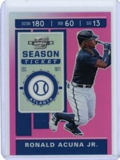 2020 Panini Chronicles Contedners Optic Pink #21 Ronald Acuna Jr. #13/25