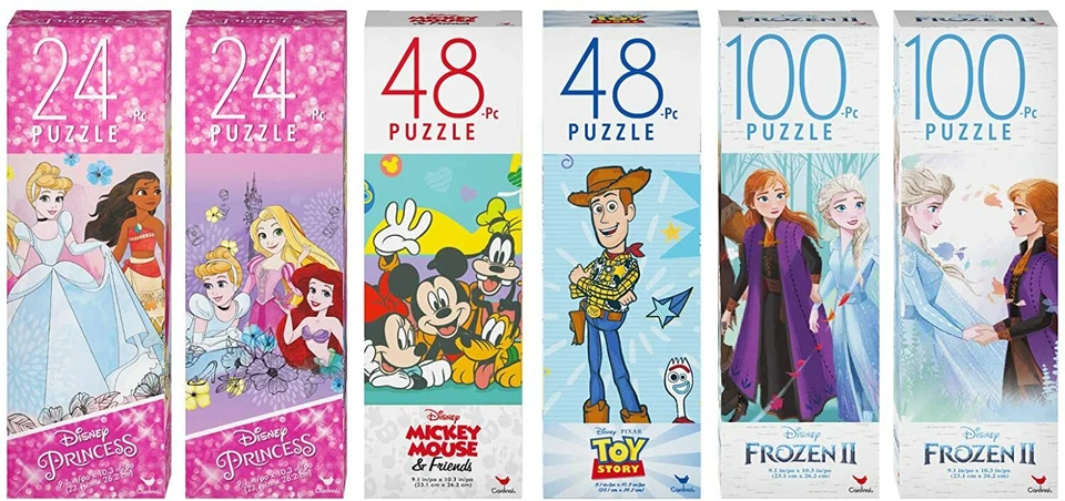 6 Pack Disney Princess Pixar Toy Story Frozen 2 Mickey & Friends Jigsaw Puzzle - Image 2 of 4