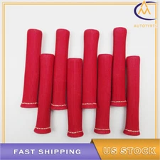 For SBC BBC 1200° Red 8Pcs Spark Plug Wire Boots Heat Shield Protector Sleeve