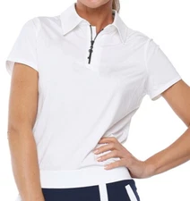 NWT Ladies BELYN KEY CHALK WHITE Keystone BK Cap Sleeve Golf Shirt XS S M & L