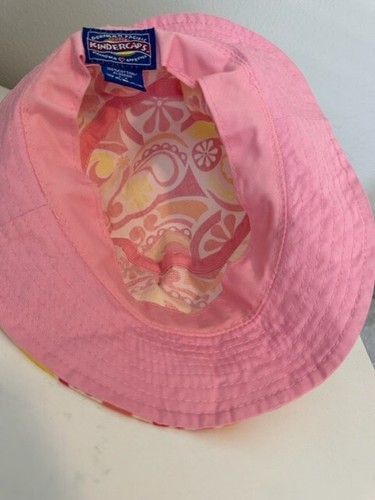 Dorfman Pacific Kindercaps Girls Pink Flowered Bucket Hat 2-4 Beach 100% Cotton - Picture 4 of 5