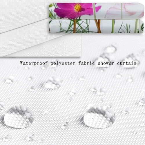 Floral Shower Curtain Gesar Flower Shower Curtain -72 "W x 78" L with 12 Hook... - Picture 7 of 7