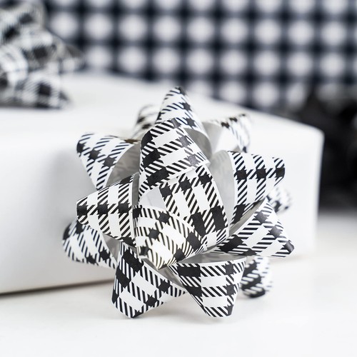 Paper Christmas Gift Bow Assortment - Black and White Design for Christmas Ho... - Picture 9 of 9