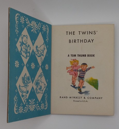 A Tom Thumb Book 1949 The Twins Birthday Rand McNally & Company Vintage - Picture 4 of 4