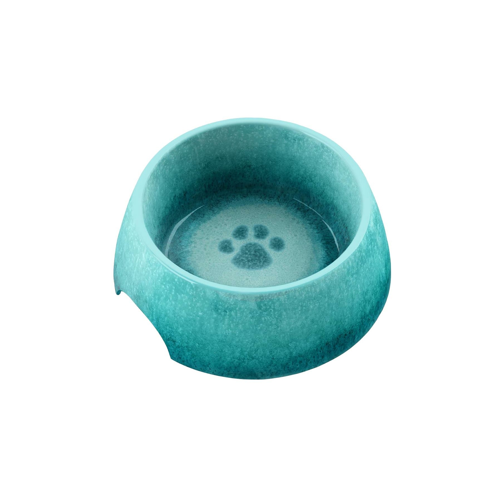 Blue Glaze Paw Print Melamine/Plastic Pet Food Bowl - Medium