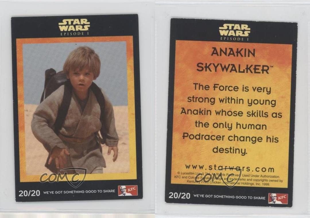 1999 KFC Star Wars Episode 1 UK Anakin Skywalker #20 g6p - Picture 3 of 3